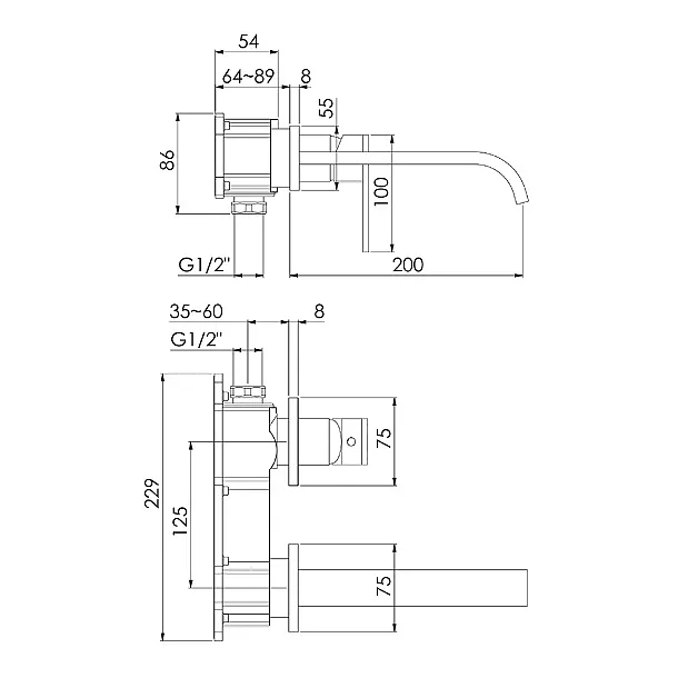 Steinberg 135 bateria umywalkowa podtynkowa chrom 13518143