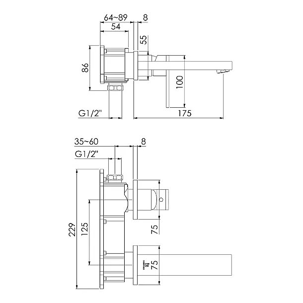 Steinberg 160 bateria umywalkowa podtynkowa chrom 16018043