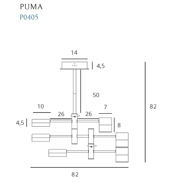 MAXLIGHT PUMA P0405 LAMPA WISZĄCA