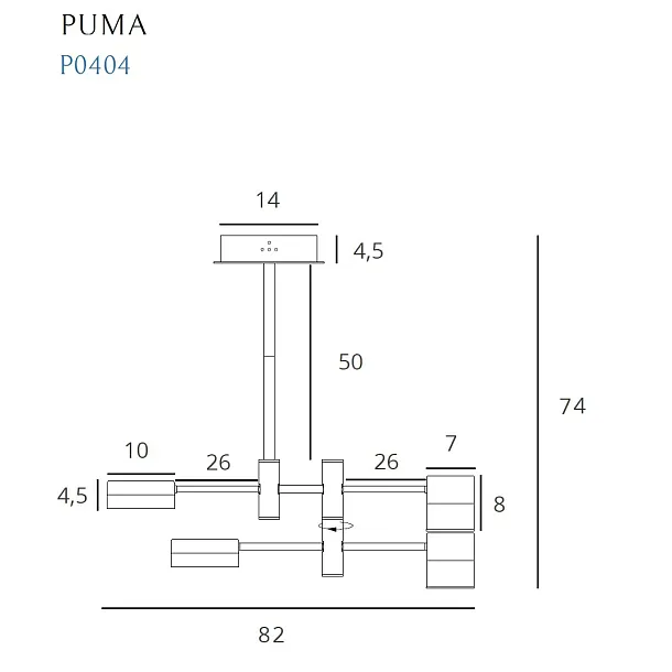 Lampa Wisząca Puma LED 4x7W od Maxlight