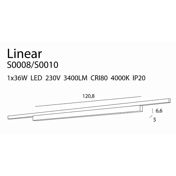 Oprawa Do Szynoprzewodu Linear Biała 36W 4000K od Maxlight