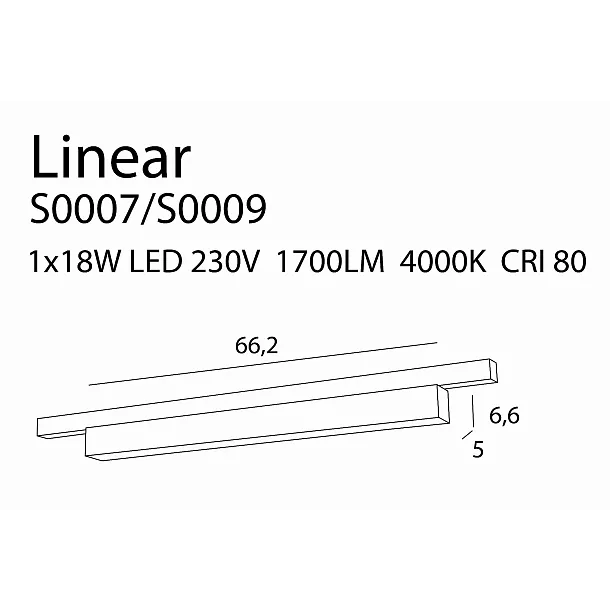 Oprawa Do Szynoprzewodu Linear Czarna 18W 4000K od Maxlight