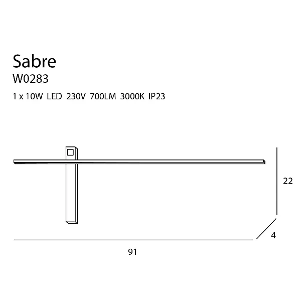 Kinkiet Sabre Czarny ściemnialny z włacznikiem dotykowym od Maxlight