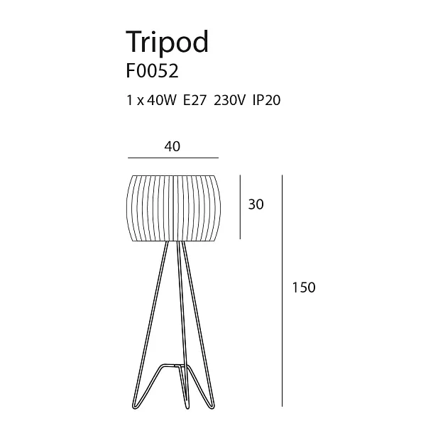 MAXLIGHT TRIPOD F0052 LAMPA PODŁOGOWA