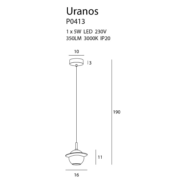 Lampa Wisząca Uranos Biała od Maxlight