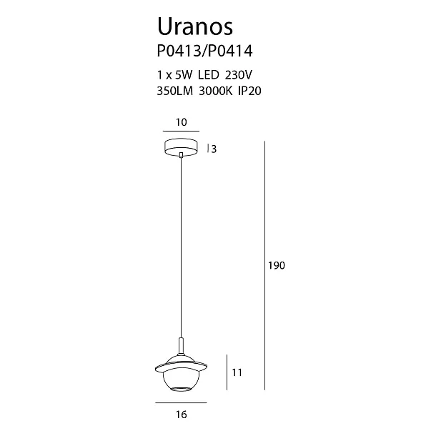 MAXLIGHT URANOS P0414 LAMPA WISZĄCA CZARNA