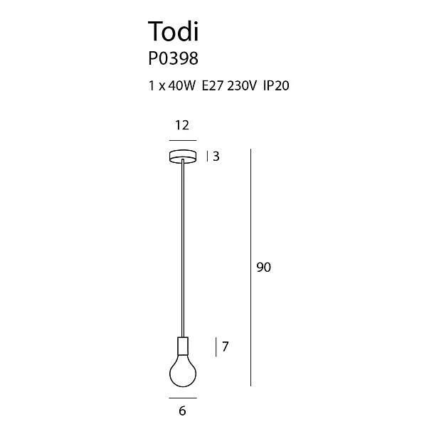 MAXLIGHT TODI I P0398 LAMPA WISZĄCA