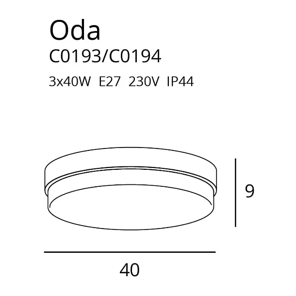Plafon Oda Czarny IP44 od Maxlight