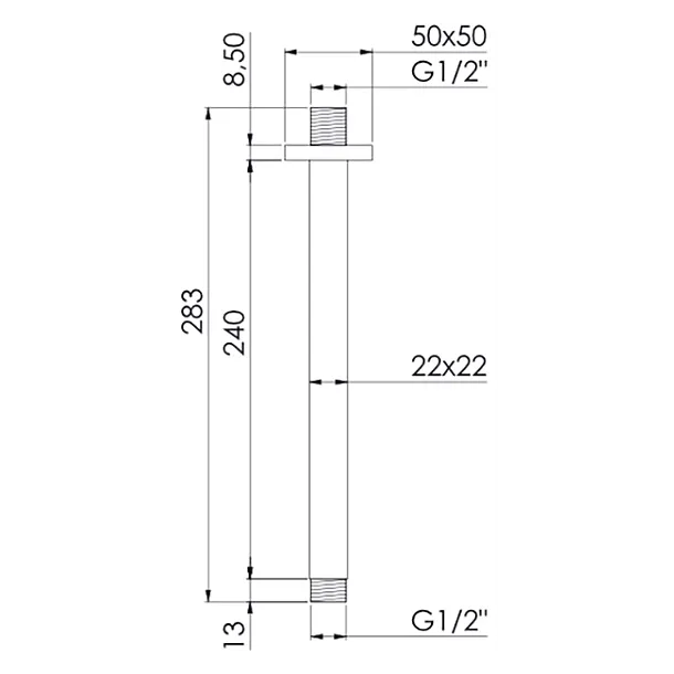 Steinberg 120 ramię deszczownicy sufitowe 24cm chrom 1201581