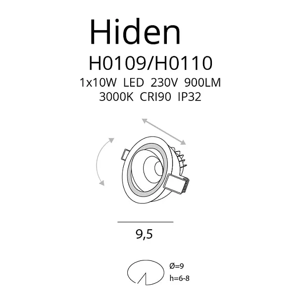 Oprawa Podtynkowa Hiden Czarna IP32 od Maxlight