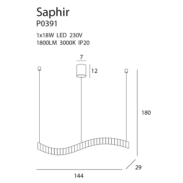 MAXLIGHT SAPHIR P0391 LAMPA WISZĄCA