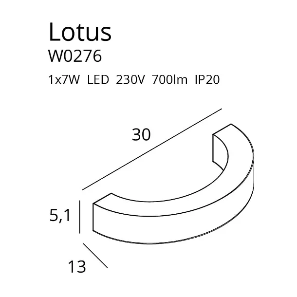 Kinkiet Lotus Złoty od Maxlight