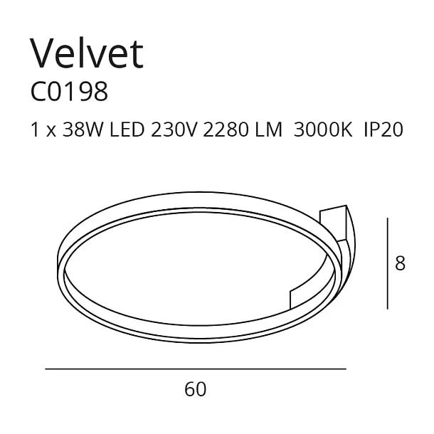 Plafon Velvet Czarny 60cm od Maxlight