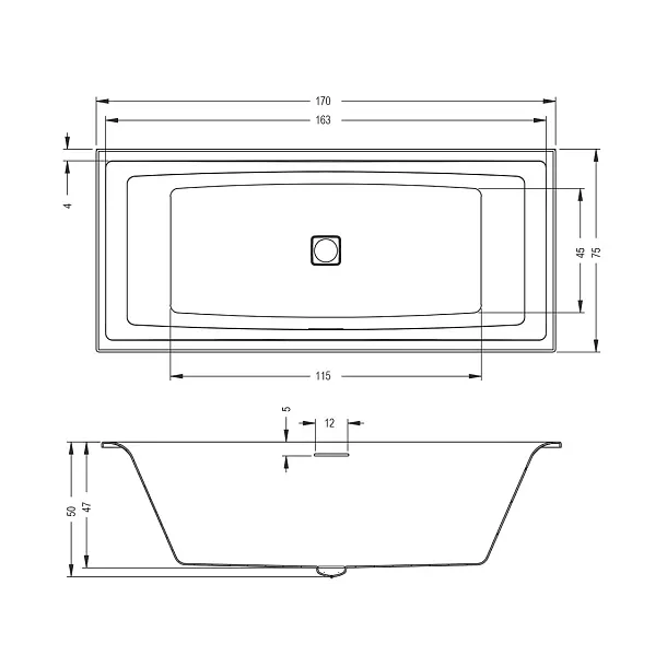 Riho Still Square wanna prostokątna akrylowa 170X75cm BR02005