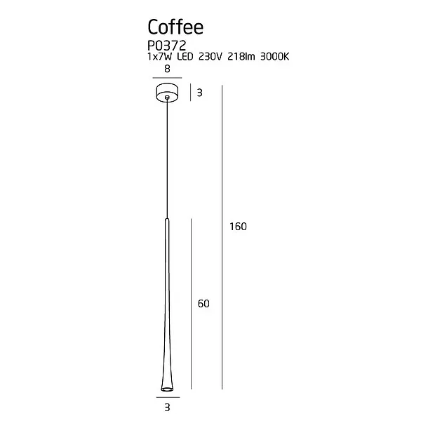Lampa Wisząca Coffee Duża Czarna od Maxlight