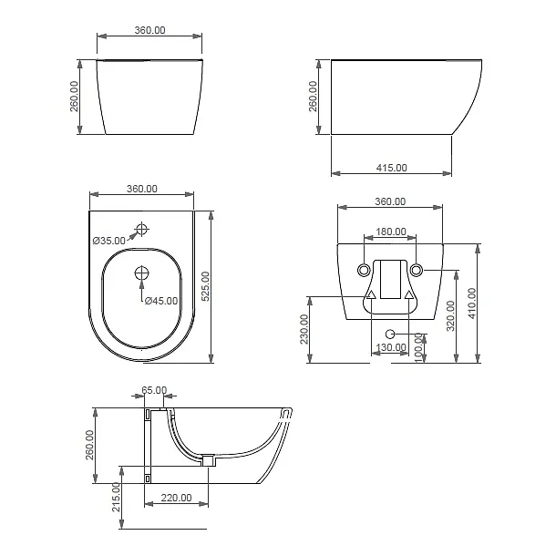 GSG Like bidet podwieszany 52x36cm LKBISO