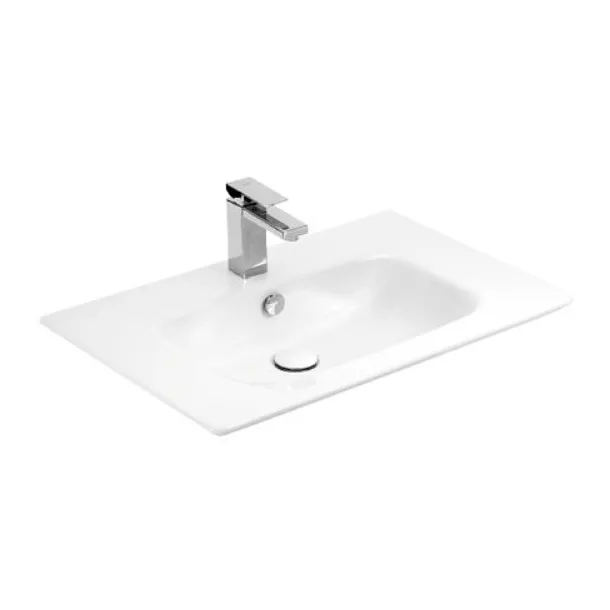 Umywalka ceramiczna nablatowa LINEA 70 biała od Mobi