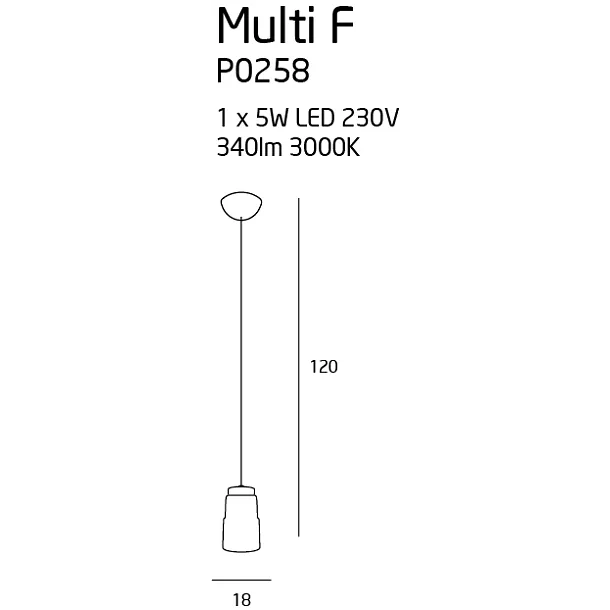 MAXLIGHT Multi F lampa wisząca P0258