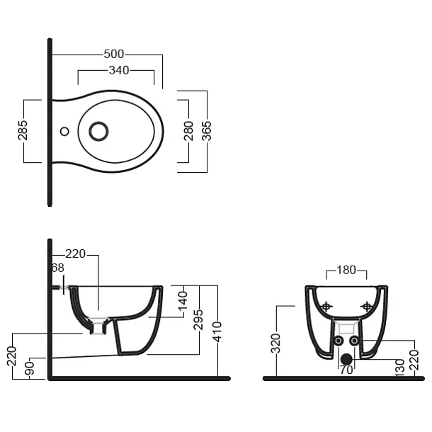 Hatria Le Fiabe bidet podwieszany Y1BP