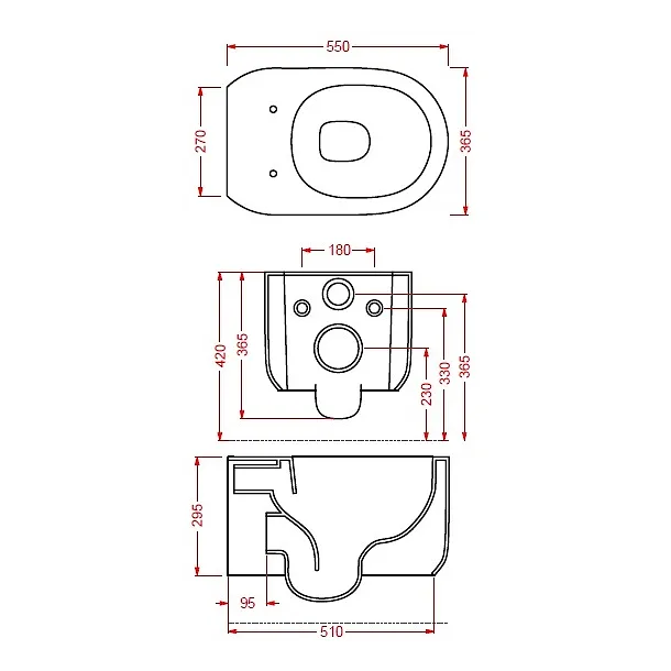 Hidra Gio Evolution miska wc podwieszana 55x37cm Rimless biała GWR20