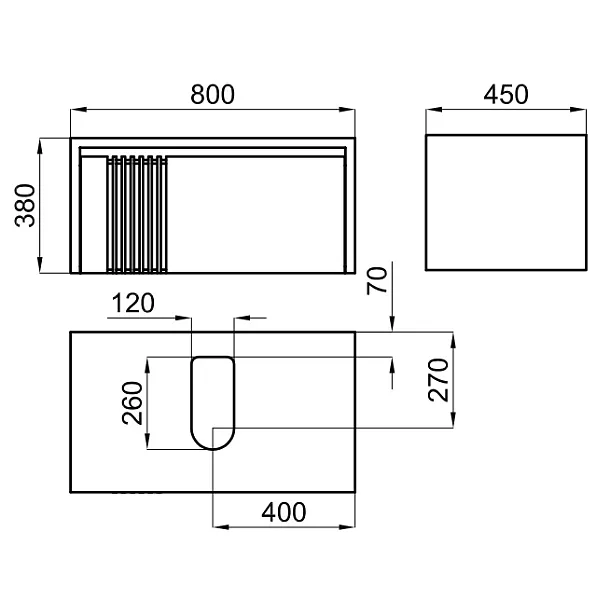 Noken Arquitect szafka pod umywalkę 80cm czarna 100207964