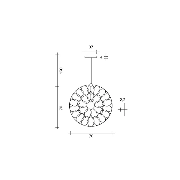 URBAN 1735.32.2700 LAFRA CZARNA 70 CM 2700K