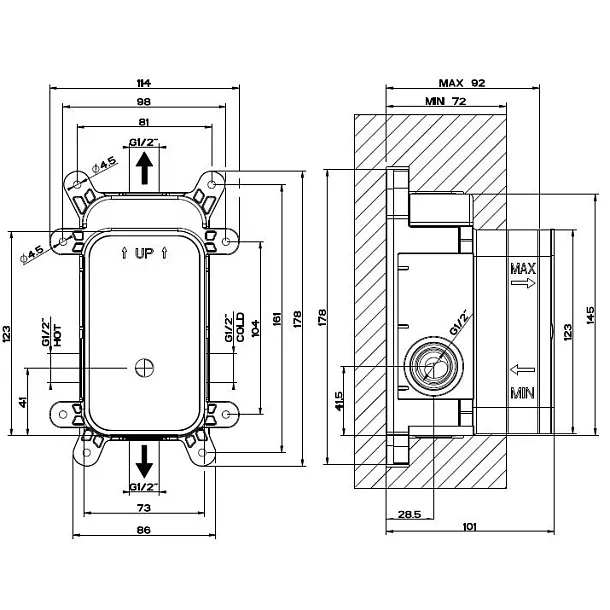 Gessi Ovale element podtynkowy baterii wannowej 44673.031