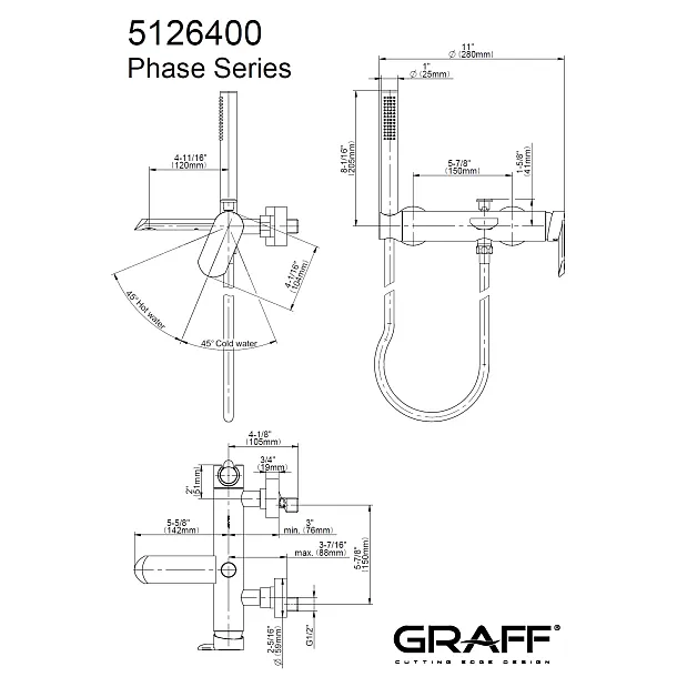 Graff Phase bateria wannowa 5126400