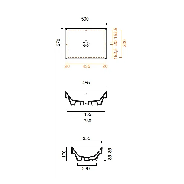 Catalano New Zero 50 umywalka nablatowa 50x37cm 15037VEN00