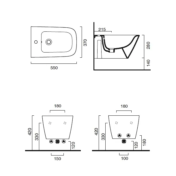 Catalano Green bidet podwieszany 55x37cm 1BS55GR00