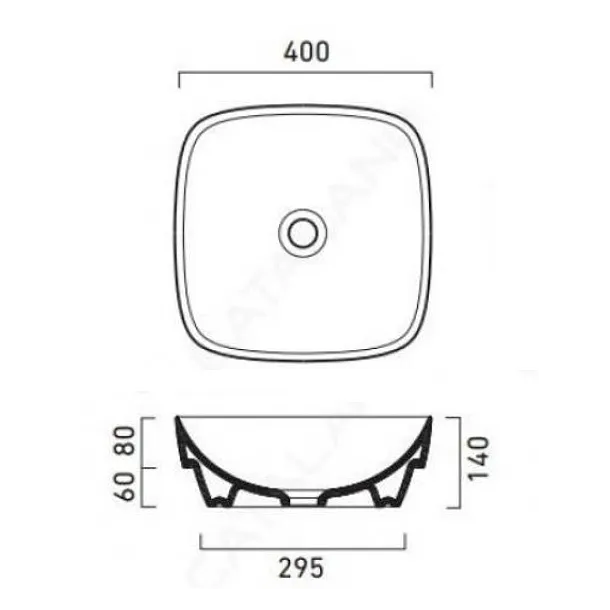 Catalano Colori umywalka nablatowa 40x40cm 140AGRLXNS