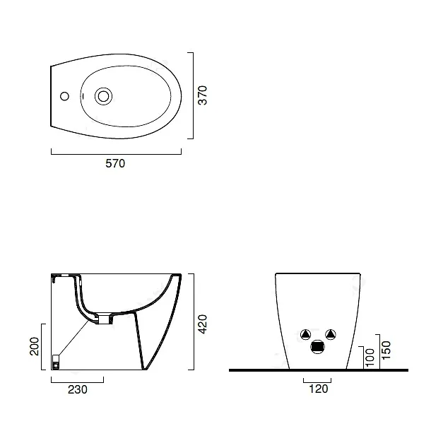 Catalano Velis bidet stojący 57x37cm 1BI5700