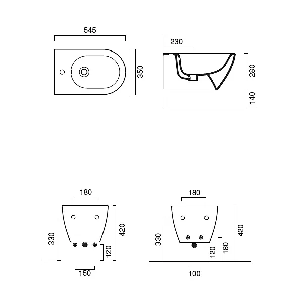 Catalano Sfera Eco bidet podwieszany 54x35 1BSF54ECO00