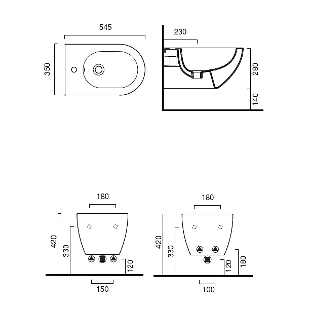 Catalano Colori bidet podwieszany 54x35cm 1BSF54CS