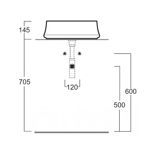 Simas Sharp umywalka nablatowa 50x50cm SH01 Antracite mat