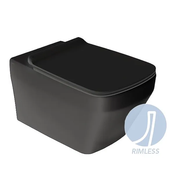 Simas Baden&Baden miska wc podwieszana 56x36cm Nero Mat BB18+F85