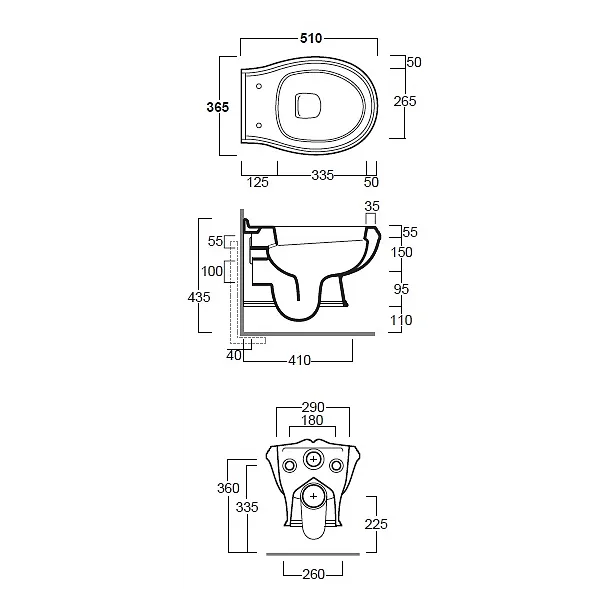 Simas Arcade miska wc podwieszana 51x36,5cm Rimless AR841