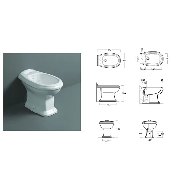 Simas Arcade bidet stojący 57x36cm AR833