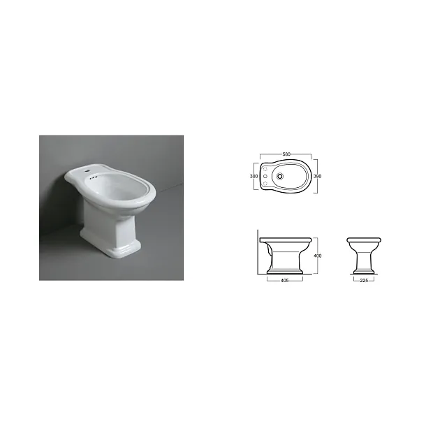 Simas Lante bidet stojący 58x38,5cm LA04