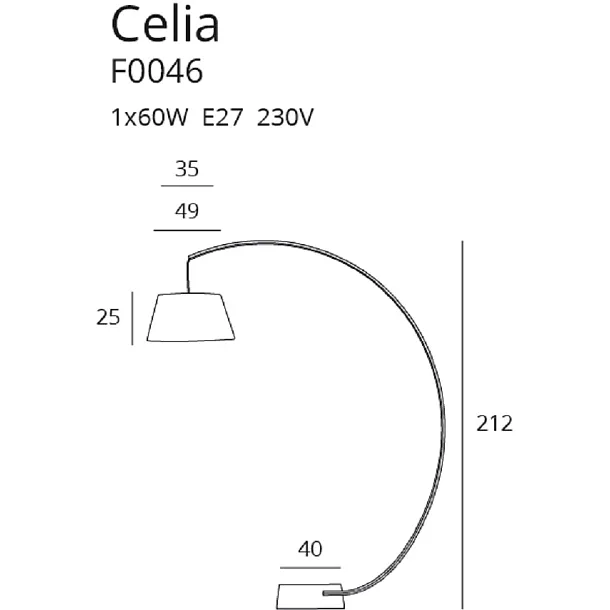 Lampa Podłogowa Celia Czarna od Maxlight
