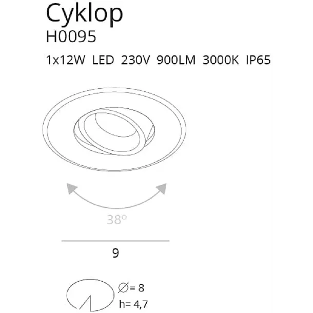 MAXLIGHT CYKLOP H0095 OPRAWA CZARNA IP65