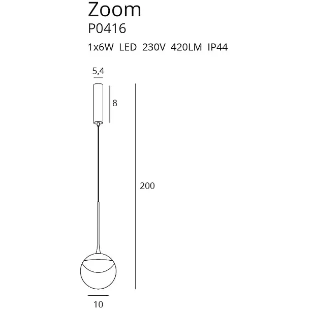 Lampa Wisząca  Zoom Czarna IP44 od Maxlight