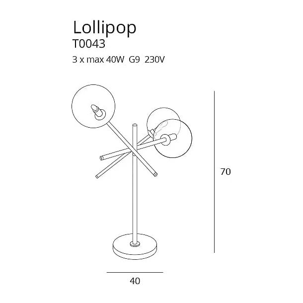 MAXLIGHT T0043 LAMPA STOŁOWA LOLLIPOP BLACK