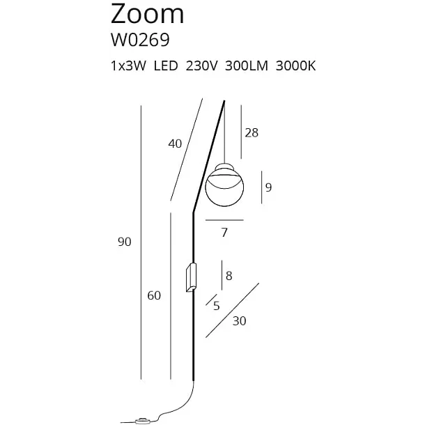 MAXLIGHT ZOOM KINKIET W0269