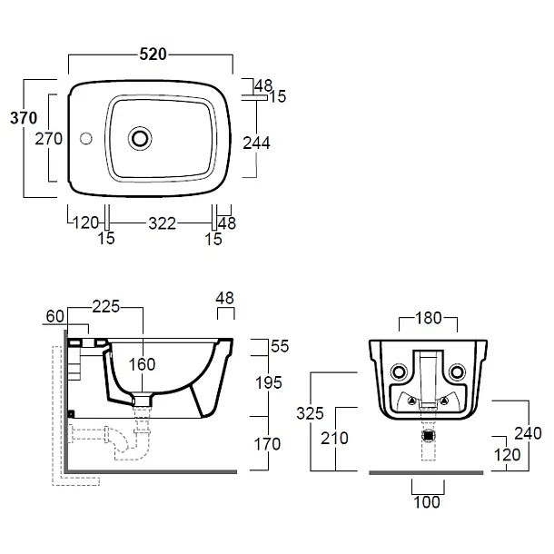 Simas Evolution bidet podwieszany 52x37cm EVO19