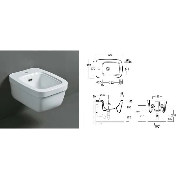 Simas Evolution bidet podwieszany 52x37cm EVO19