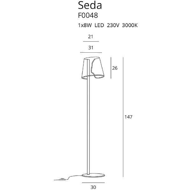 MAXLIGHT SEDA F0048 LAMPA PODŁOGOWA