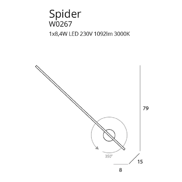 Kinkiet Spider Czarny IP44 od Maxlight