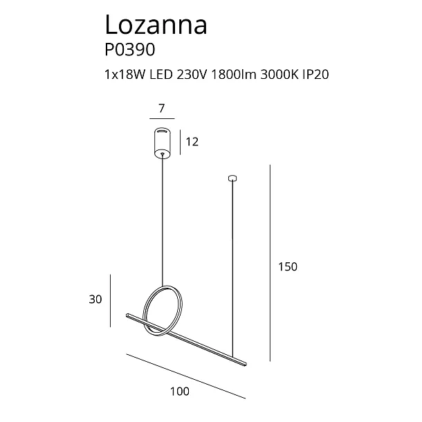 MAXLIGHT P0390 LAMPA WISZĄCA LOZANNA ZŁOTA