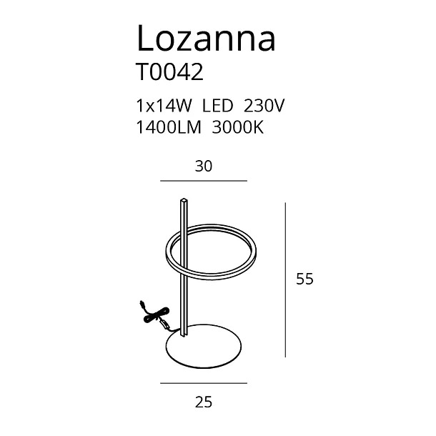 MAXLIGHT T0042 LAMPA BIURKOWA LOZANNA ZŁOTA